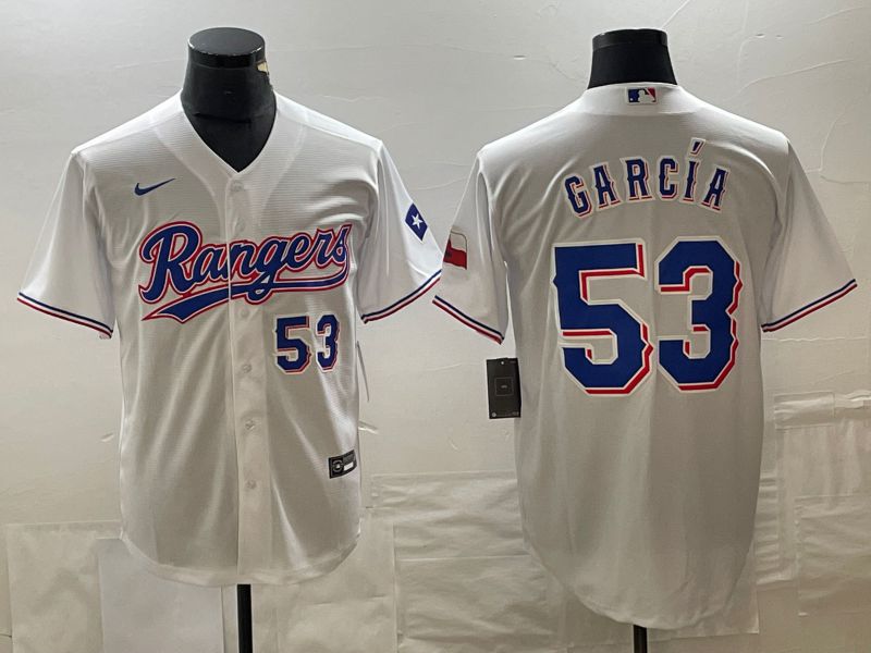 Men Texas Rangers #53 Garcia White Game Nike 2023 MLB Jersey style 3->los angeles rams->NFL Jersey